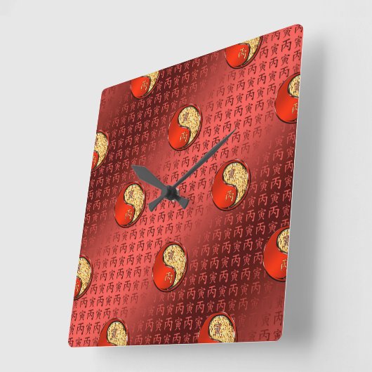 Jaar van de Vuurtijger Vierkante Klok (Hoek)