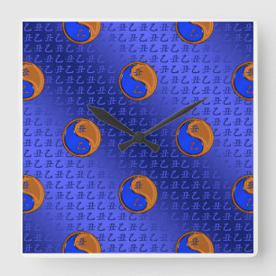 Jaar van de Wood Ox Vierkante Klok