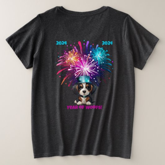 Jaar van de Woofs! Grote Maat T-shirt (Design achterkant)