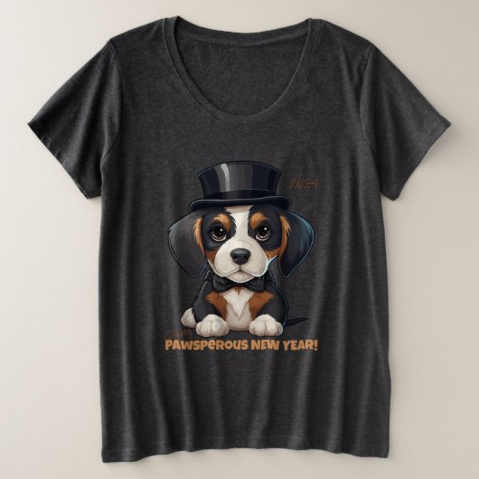 Jaar van de Woofs! Grote Maat T-shirt (Design voorkant)