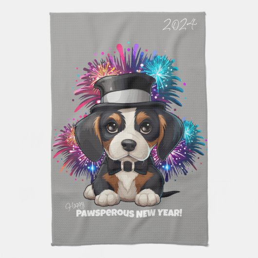 Jaar van de Woofs! Theedoek (Verticaal)