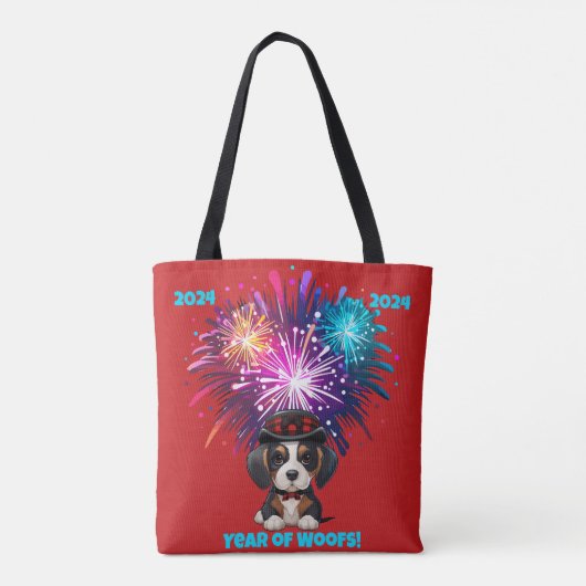 Jaar van de Woofs! Tote Bag (Achterkant)