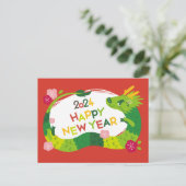 Jaar van Dragon Chinees Nieuwjaar 2024 Feestdagenkaart (Staand voorkant)