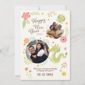 Jaar van Dragon familie Schattige Feestdagenkaart (Voorkant)