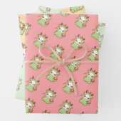 Jaar van Dragon Kawaii Mochi Schattige Kawaii Inpakpapier Vel (In situ)