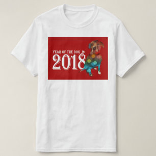 Jaar van dubbele blootstelling Dog 2018 T-shirt