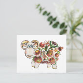 Jaar van een schaap - Oekraïens Petrykivsky Schild Briefkaart (Staand voorkant)