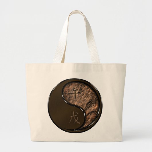 Jaar van het Aardse Paard Grote Tote Bag (Voorkant)