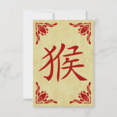 jaar van het apenchinese symbool kaart (Voorkant)