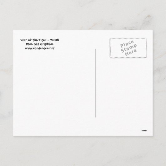 Jaar van het Briefkaart van de Tijger (Achterkant)
