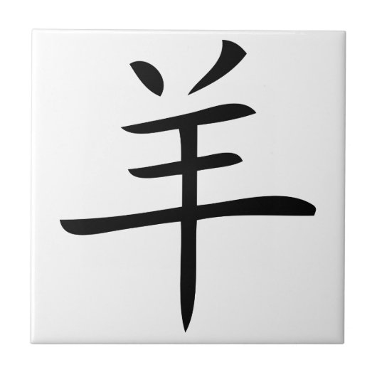 jaar van het chinees geit tegeltje (Voorkant)
