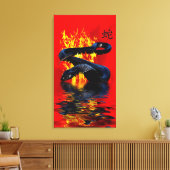 Jaar van het Chinese nieuwjaar van de zwarte slang Canvas Afdruk (Insitu (Woonkamer))
