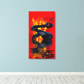 Jaar van het Chinese nieuwjaar van de zwarte slang Canvas Afdruk (Insitu (Houten vloer))