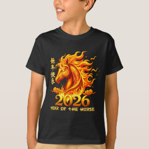 Jaar van het Chinese Paard Maan T-shirt