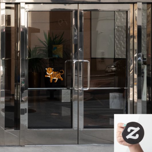 Jaar van het dier in de dierentuin van de tijger 2 raamsticker (Kantoordeur)