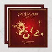 Jaar van het Dragon-Baby shower Kaart (Voorkant / Achterkant)
