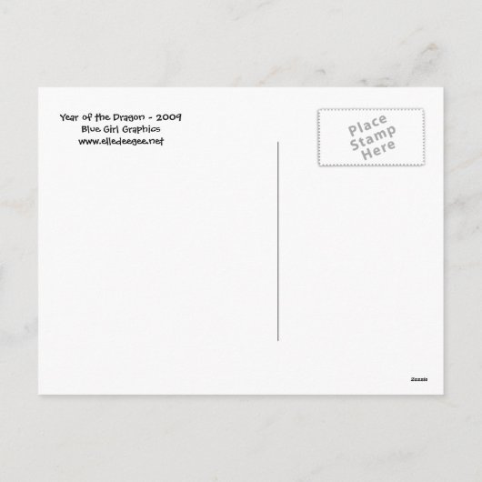 Jaar van het Dragon Briefkaart (Achterkant)