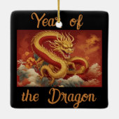 Jaar van het Dragon Ceramic Ornament (Achterkant)