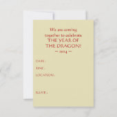 jaar van het dragon chinese symbool kaart (Achterkant)