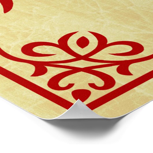 jaar van het dragon chinese symbool poster (Hoek)