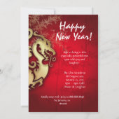 Jaar van het Dragon Lucky Bamboo Successymbool Feestdagenkaart (Achterkant)