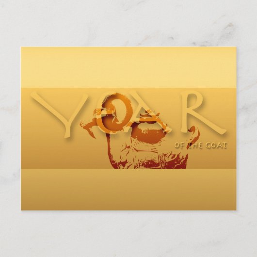 Jaar van het Geit Chinees Jaar Zodiac Briefkaart (Voorkant)