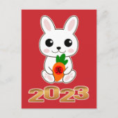 Jaar van het konijn 兎 Chinees nieuwjaar Briefkaart (Voorkant)
