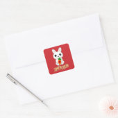 Jaar van het konijn 兎 Chinees nieuwjaarsvierkant z Vierkante Sticker (Envelop)