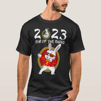 Jaar van het konijn 2023 dierlijk Chinees nieuwjaa T-shirt