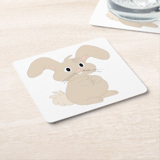 Jaar van het konijn 2023 kartonnen onderzetters (Schuin)