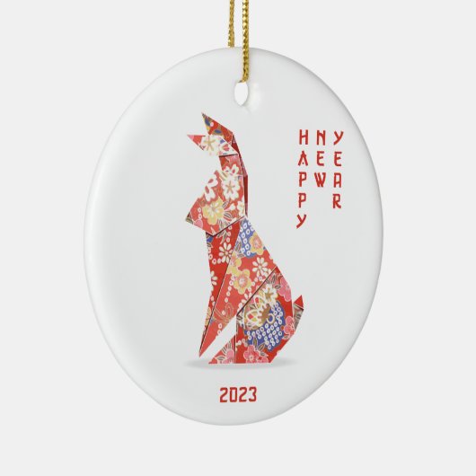 Jaar van het konijn 2023 keramisch ornament (Rechts)