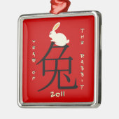 Jaar van het Konijn Chinees Nieuwjaar 2011 Metalen Ornament (Links)