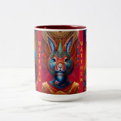 Jaar van het KONIJN Chinese Astrologie teken Verja Tweekleurige Koffiemok (Center)