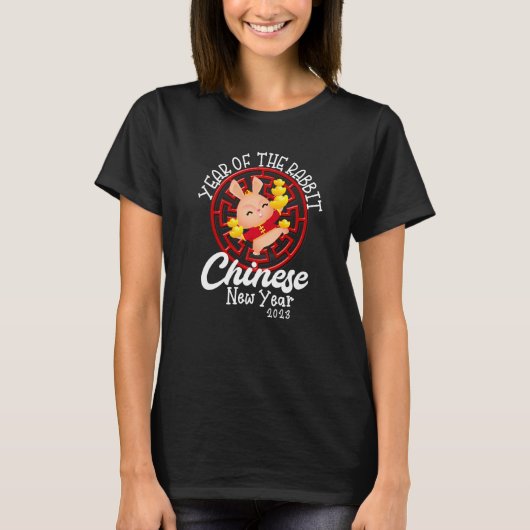 Jaar van het Konijn Chinese Zodiac NIEUW JAAR 2023 T-shirt (Voorkant)
