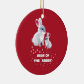 Jaar van het konijn. Cute Bunnies Keramisch Ornament (Rechts)