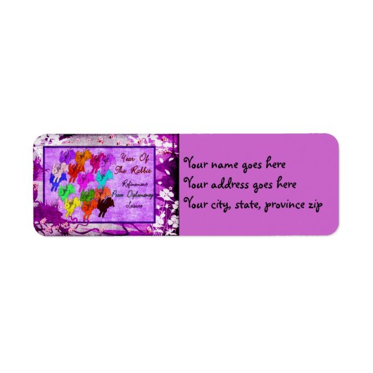 Jaar van het konijn etiket (Voorkant)