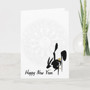 Jaar van het konijn feestdagen kaart