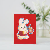 Jaar van het konijn feestdagenkaart (Staand voorkant)