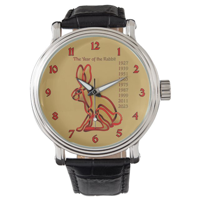 Jaar van het konijn horloge (Voorkant)