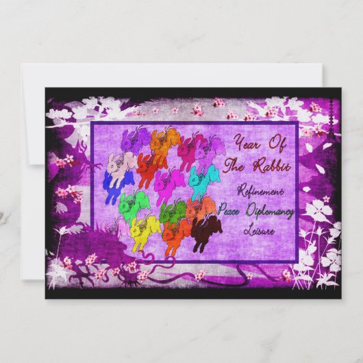 Jaar van het konijn kaart (Voorkant)