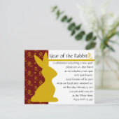 Jaar van het konijn kaart (Staand voorkant)