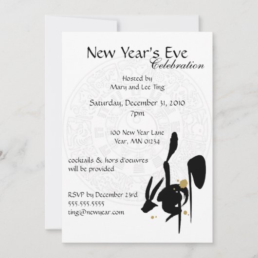 Jaar van het konijn kaart (Voorkant)