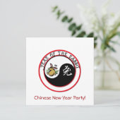 Jaar van het konijn met yin yang kaart (Staand voorkant)