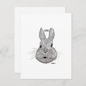 Jaar van het konijn, nieuwjaarskaart, platte kaart (Voorkant / Achterkant)