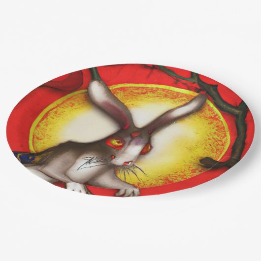 Jaar van het konijn papieren bordje (Gekanteld)