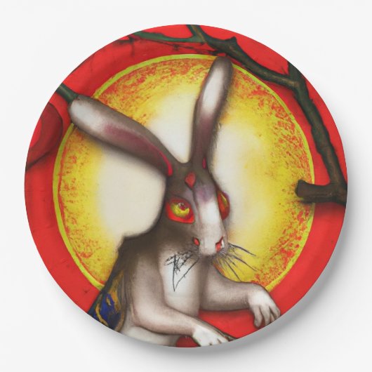 Jaar van het konijn papieren bordje (Voorkant)