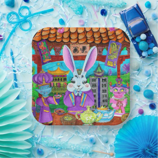 Jaar van het konijn papieren bordje (Feest)