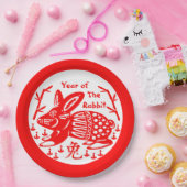 Jaar van het konijn papieren bordje (Feest)