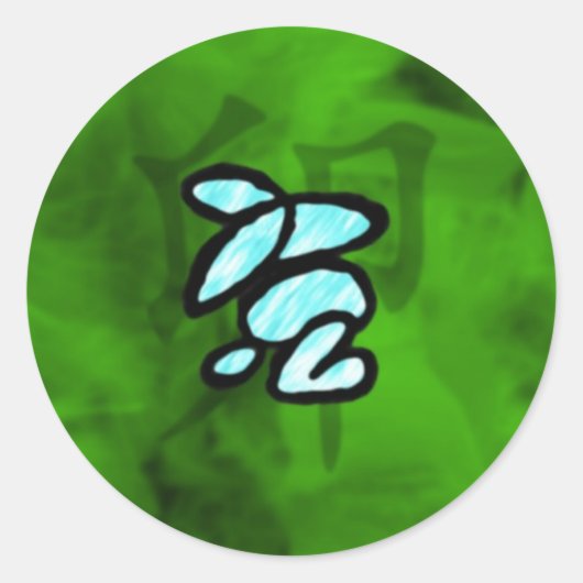 Jaar van het konijn ronde sticker (Voorkant)