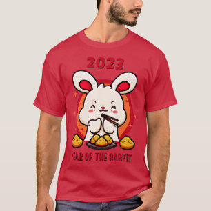 Jaar van het Konijn Schattigee Kawaii Stijl T-shirt